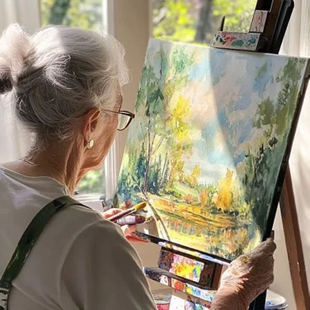 نقاشی و رنگ‌درمانی برای سالمندان